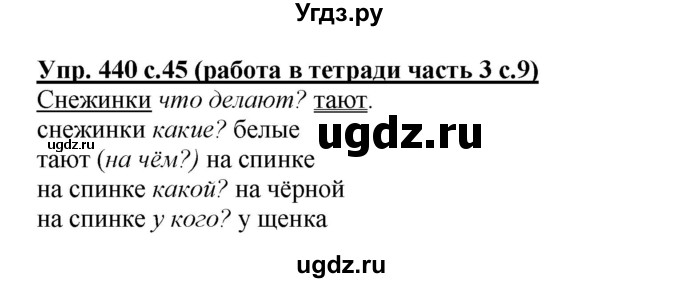 ГДЗ (Решебник) по русскому языку 3 класс М.С. Соловейчик / упражнение / 440