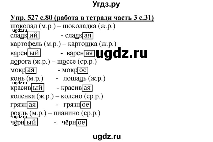 ГДЗ (Решебник) по русскому языку 3 класс М.С. Соловейчик / упражнение / 527