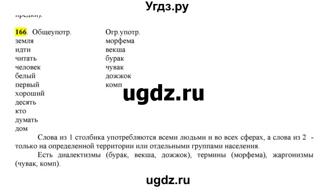 ГДЗ (Решебник к учебнику 2016) по русскому языку 6 класс Рыбченкова Л.М. / упражнение / 166