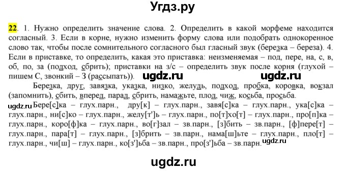 ГДЗ (Решебник к учебнику 2016) по русскому языку 6 класс Рыбченкова Л.М. / упражнение / 22