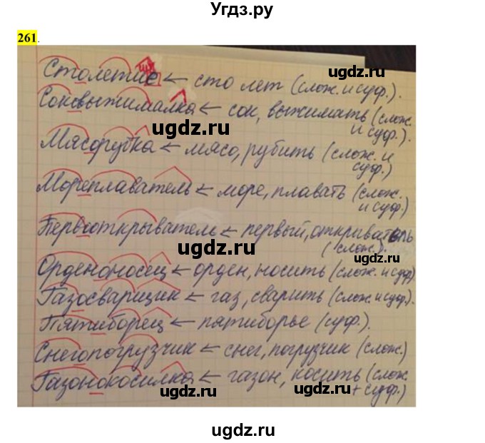 ГДЗ (Решебник к учебнику 2016) по русскому языку 6 класс Рыбченкова Л.М. / упражнение / 261