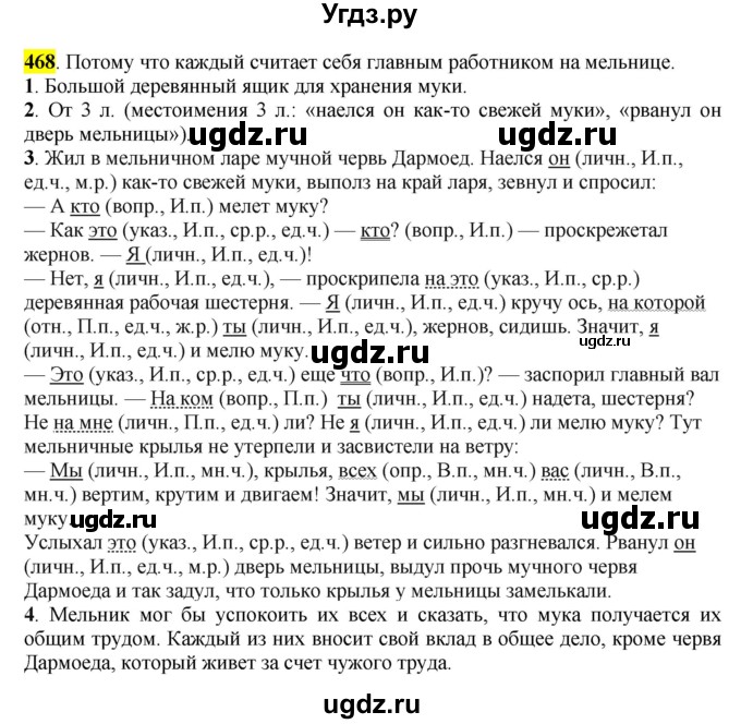 ГДЗ (Решебник к учебнику 2016) по русскому языку 6 класс Рыбченкова Л.М. / упражнение / 468