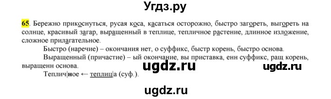 ГДЗ (Решебник к учебнику 2016) по русскому языку 6 класс Рыбченкова Л.М. / упражнение / 65