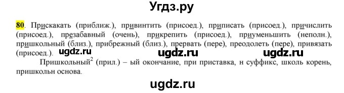 ГДЗ (Решебник к учебнику 2016) по русскому языку 6 класс Рыбченкова Л.М. / упражнение / 80