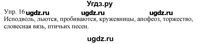 ГДЗ (Решебник к учебнику 2021) по русскому языку 6 класс Рыбченкова Л.М. / упражнение / 16