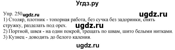 ГДЗ (Решебник к учебнику 2021) по русскому языку 6 класс Рыбченкова Л.М. / упражнение / 250