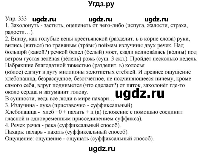 ГДЗ (Решебник к учебнику 2021) по русскому языку 6 класс Рыбченкова Л.М. / упражнение / 333