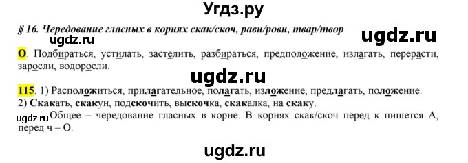 ГДЗ (Решебник к учебнику 2016) по русскому языку 6 класс Рыбченкова Л.М. / упражнение / 115