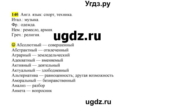 ГДЗ (Решебник к учебнику 2016) по русскому языку 6 класс Рыбченкова Л.М. / упражнение / 140
