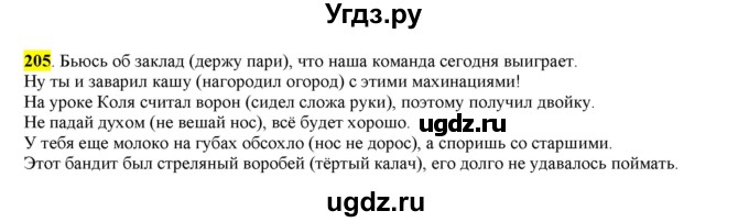 ГДЗ (Решебник к учебнику 2016) по русскому языку 6 класс Рыбченкова Л.М. / упражнение / 205