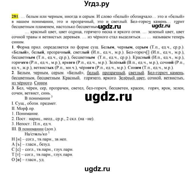 ГДЗ (Решебник к учебнику 2016) по русскому языку 6 класс Рыбченкова Л.М. / упражнение / 281