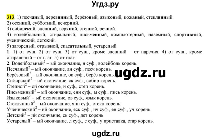 ГДЗ (Решебник к учебнику 2016) по русскому языку 6 класс Рыбченкова Л.М. / упражнение / 313