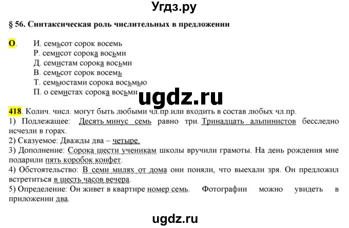 ГДЗ (Решебник к учебнику 2016) по русскому языку 6 класс Рыбченкова Л.М. / упражнение / 418