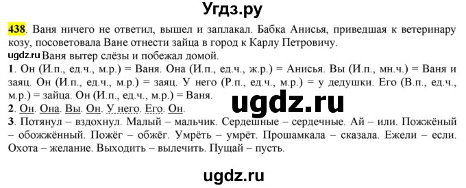 ГДЗ (Решебник к учебнику 2016) по русскому языку 6 класс Рыбченкова Л.М. / упражнение / 438