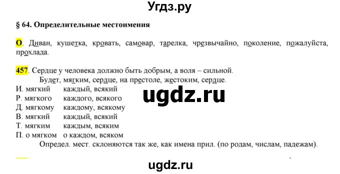 ГДЗ (Решебник к учебнику 2016) по русскому языку 6 класс Рыбченкова Л.М. / упражнение / 457