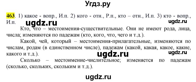 ГДЗ (Решебник к учебнику 2016) по русскому языку 6 класс Рыбченкова Л.М. / упражнение / 463