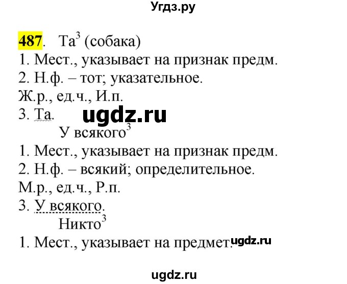 ГДЗ (Решебник к учебнику 2016) по русскому языку 6 класс Рыбченкова Л.М. / упражнение / 487