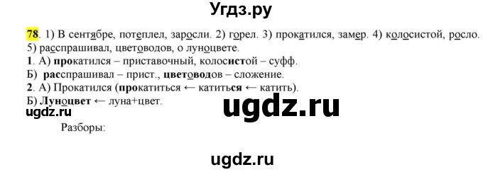 ГДЗ (Решебник к учебнику 2016) по русскому языку 6 класс Рыбченкова Л.М. / упражнение / 78
