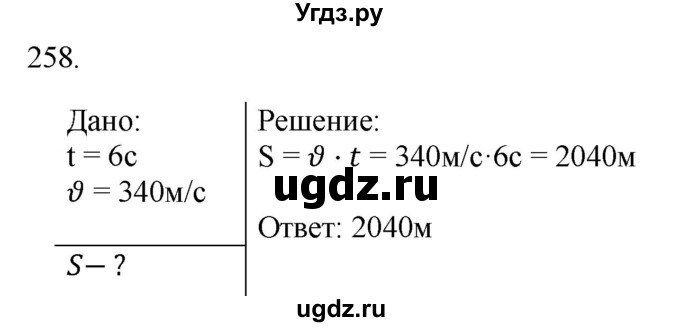 ГДЗ (Решебник) по физике 7 класс (рабочая тетрадь) Н.С. Пурышева / упражнение / 258