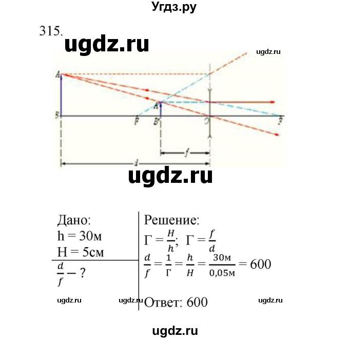 ГДЗ (Решебник) по физике 7 класс (рабочая тетрадь) Н.С. Пурышева / упражнение / 315