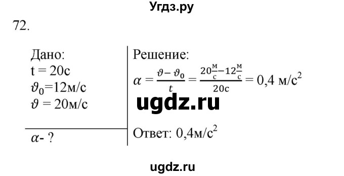 ГДЗ (Решебник) по физике 7 класс (рабочая тетрадь) Н.С. Пурышева / упражнение / 72