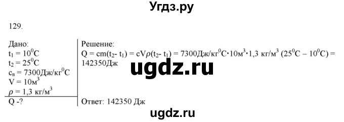 ГДЗ (Решебник) по физике 8 класс (рабочая тетрадь) Пурышева Н.С. / упражнение номер / 129