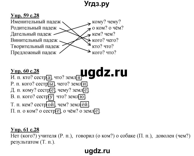 ГДЗ (Решебник №1) по русскому языку 3 класс (рабочая тетрадь) Канакина В.П. / часть 2. страница / 28