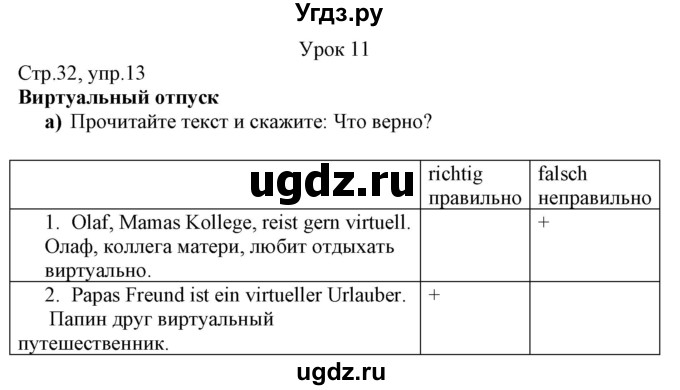 ГДЗ (Решебник к учебнику Wunderkinder Plus) по немецкому языку 7 класс Радченко О.А. / страница / 32