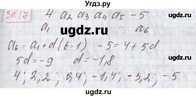 ГДЗ (Решебник к учебнику 2017) по алгебре 9 класс Мерзляк А.Г. / § 30 / 30.17