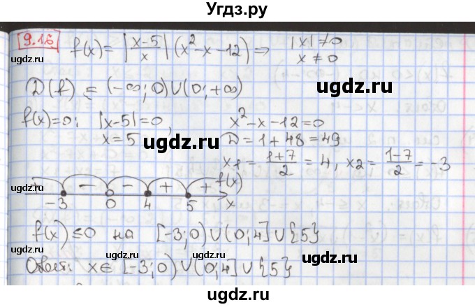 ГДЗ (Решебник к учебнику 2017) по алгебре 9 класс Мерзляк А.Г. / § 9 / 9.16