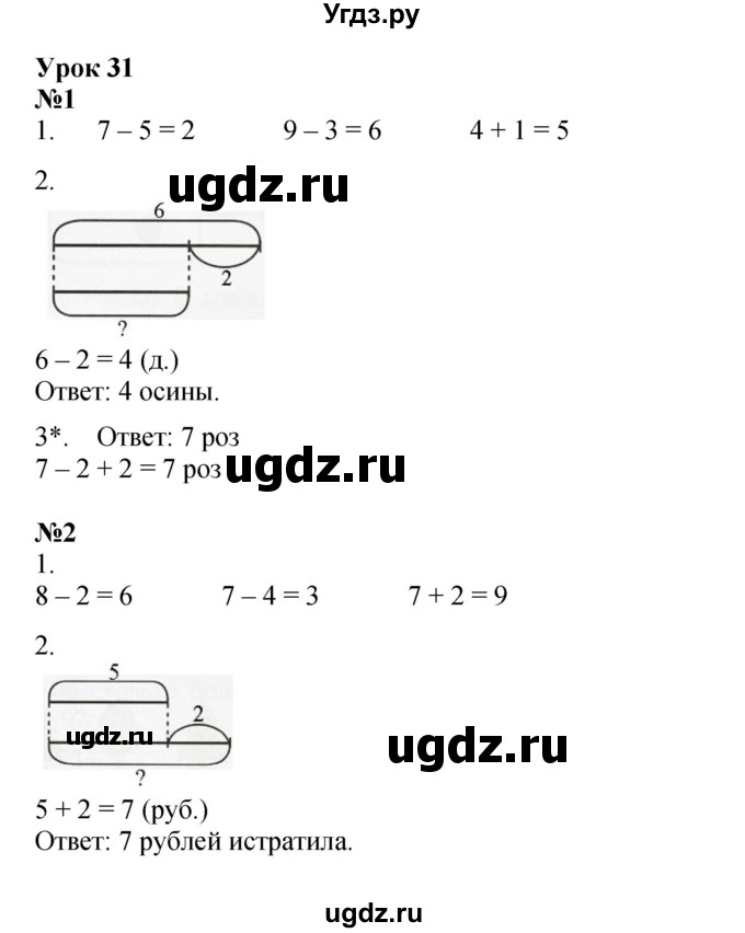 ГДЗ (Решебник 2022) по математике 1 класс (рабочая тетрадь) Петерсон Л.Г. / часть 2. страница / 61