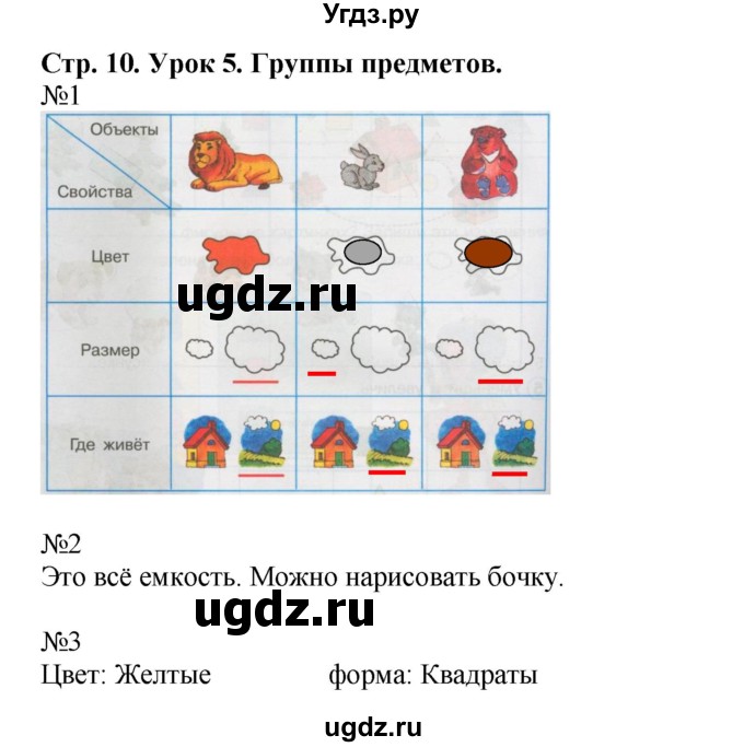 ГДЗ (Решебник 2016) по математике 1 класс (рабочая тетрадь) Петерсон Л.Г. / часть 1. страница / 10