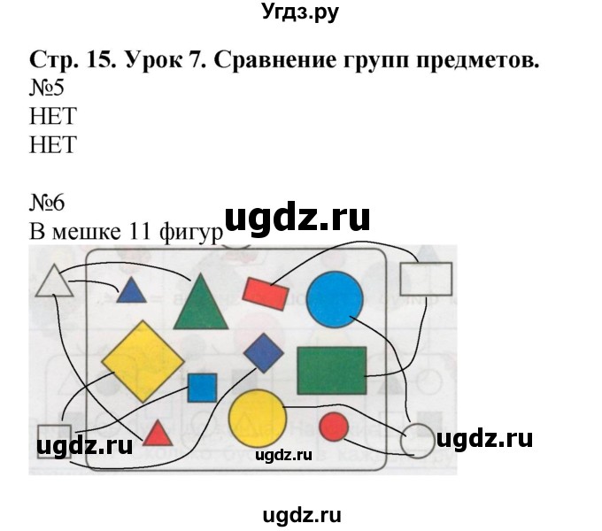 ГДЗ (Решебник 2016) по математике 1 класс (рабочая тетрадь) Петерсон Л.Г. / часть 1. страница / 15