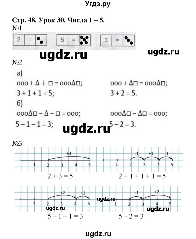 ГДЗ (Решебник 2016) по математике 1 класс (рабочая тетрадь) Петерсон Л.Г. / часть 1. страница / 48