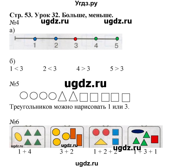 ГДЗ (Решебник 2016) по математике 1 класс (рабочая тетрадь) Петерсон Л.Г. / часть 1. страница / 53