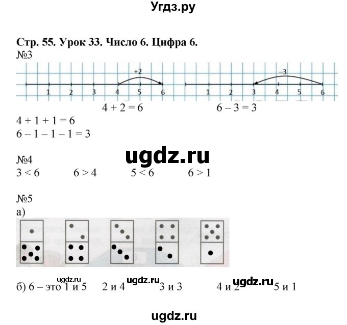 ГДЗ (Решебник 2016) по математике 1 класс (рабочая тетрадь) Петерсон Л.Г. / часть 1. страница / 55