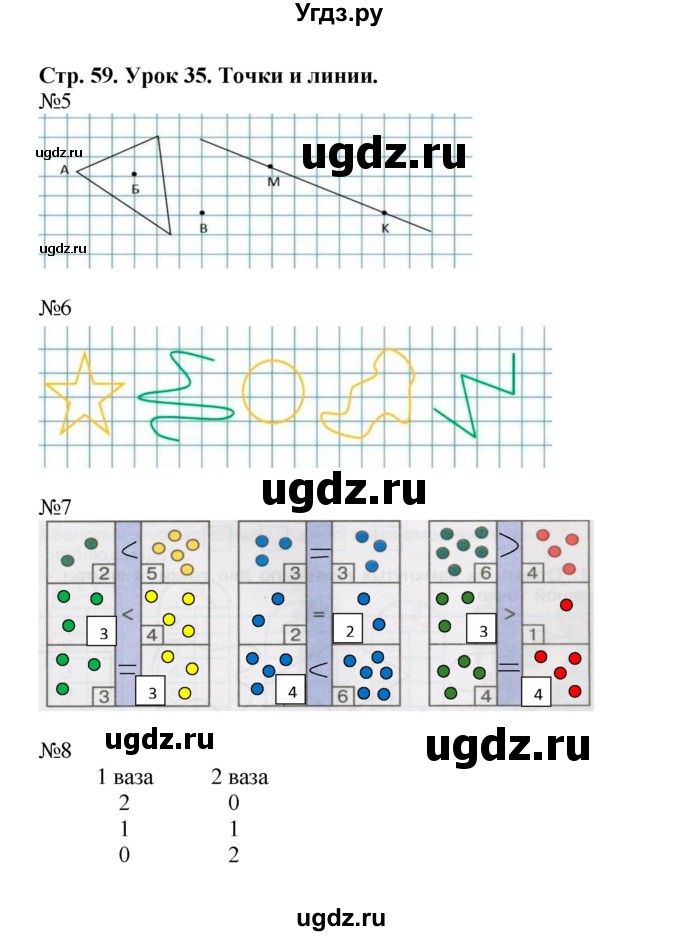 ГДЗ (Решебник 2016) по математике 1 класс (рабочая тетрадь) Петерсон Л.Г. / часть 1. страница / 59