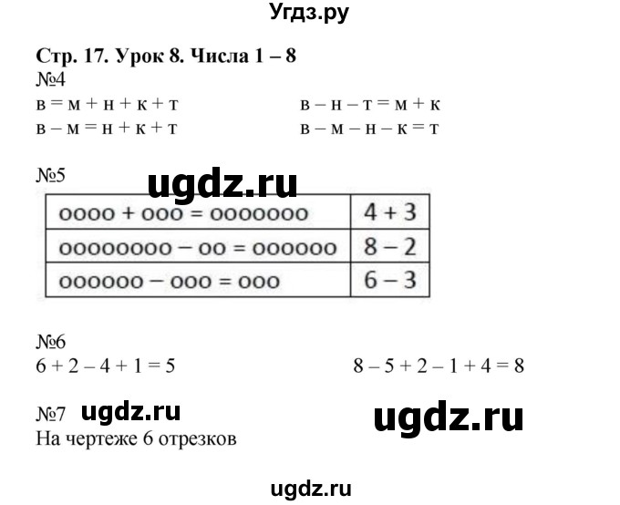 ГДЗ (Решебник 2016) по математике 1 класс (рабочая тетрадь) Петерсон Л.Г. / часть 2. страница / 17