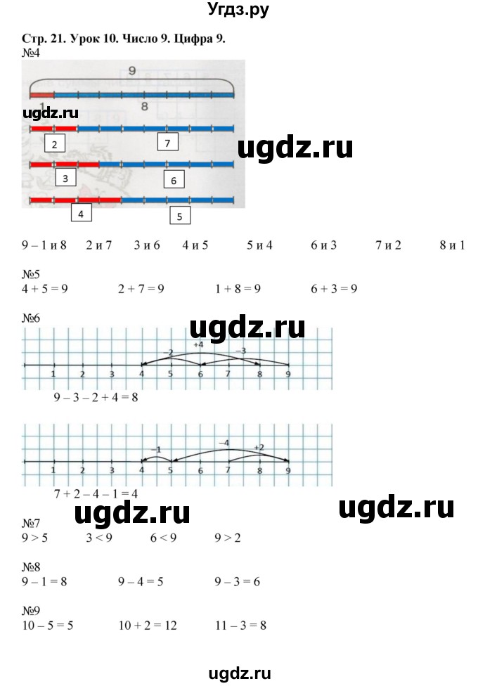 ГДЗ (Решебник 2016) по математике 1 класс (рабочая тетрадь) Петерсон Л.Г. / часть 2. страница / 21