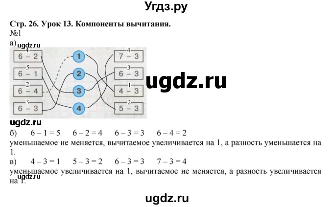 ГДЗ (Решебник 2016) по математике 1 класс (рабочая тетрадь) Петерсон Л.Г. / часть 2. страница / 26