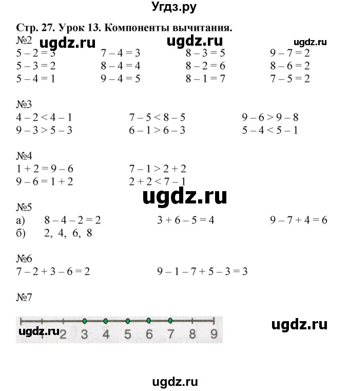 ГДЗ (Решебник 2016) по математике 1 класс (рабочая тетрадь) Петерсон Л.Г. / часть 2. страница / 27