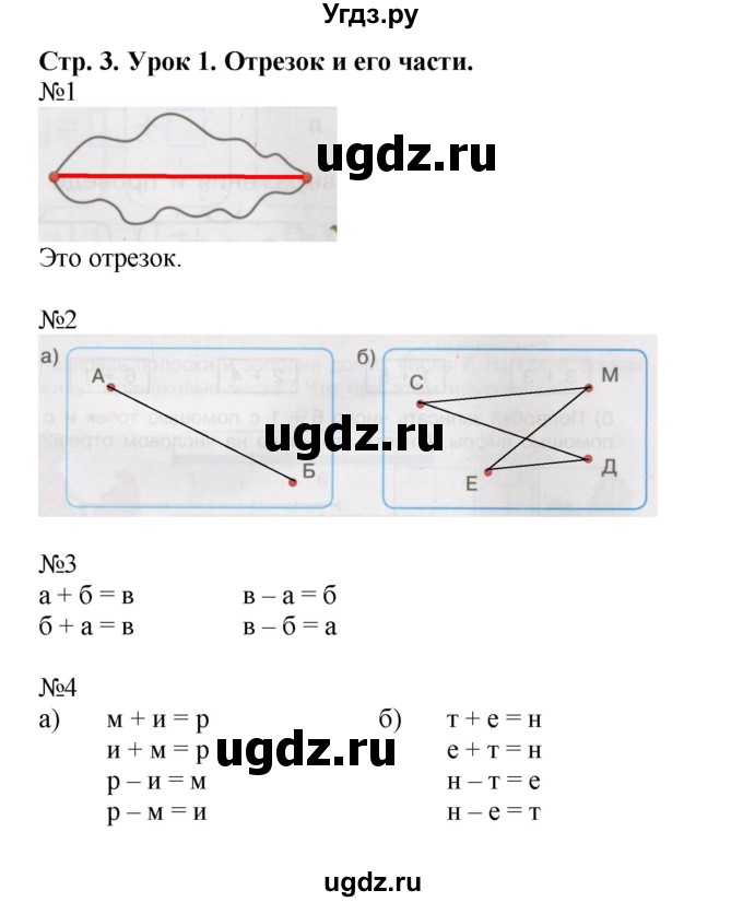 ГДЗ (Решебник 2016) по математике 1 класс (рабочая тетрадь) Петерсон Л.Г. / часть 2. страница / 3