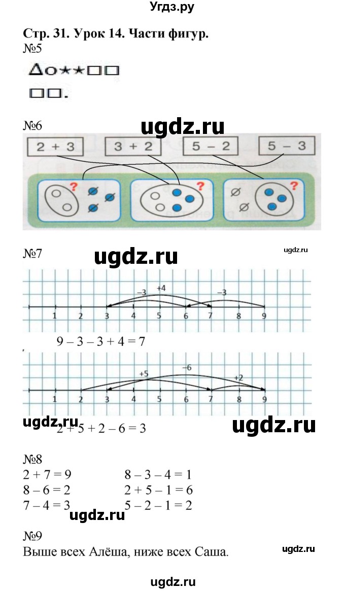 ГДЗ (Решебник 2016) по математике 1 класс (рабочая тетрадь) Петерсон Л.Г. / часть 2. страница / 31