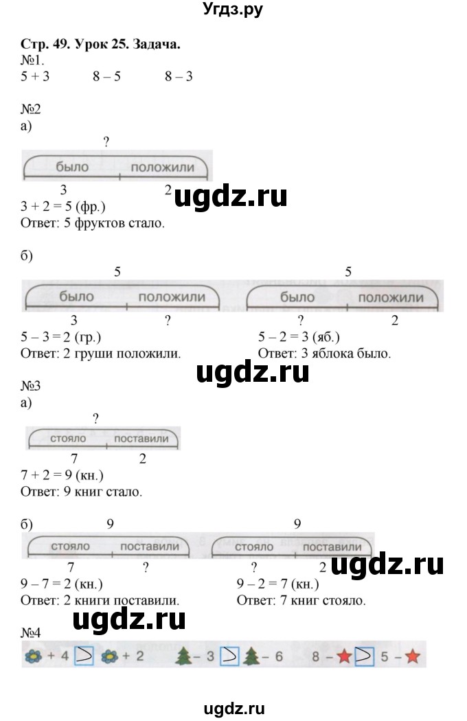 ГДЗ (Решебник 2016) по математике 1 класс (рабочая тетрадь) Петерсон Л.Г. / часть 2. страница / 49