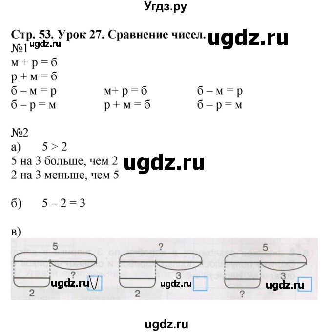 ГДЗ (Решебник 2016) по математике 1 класс (рабочая тетрадь) Петерсон Л.Г. / часть 2. страница / 53