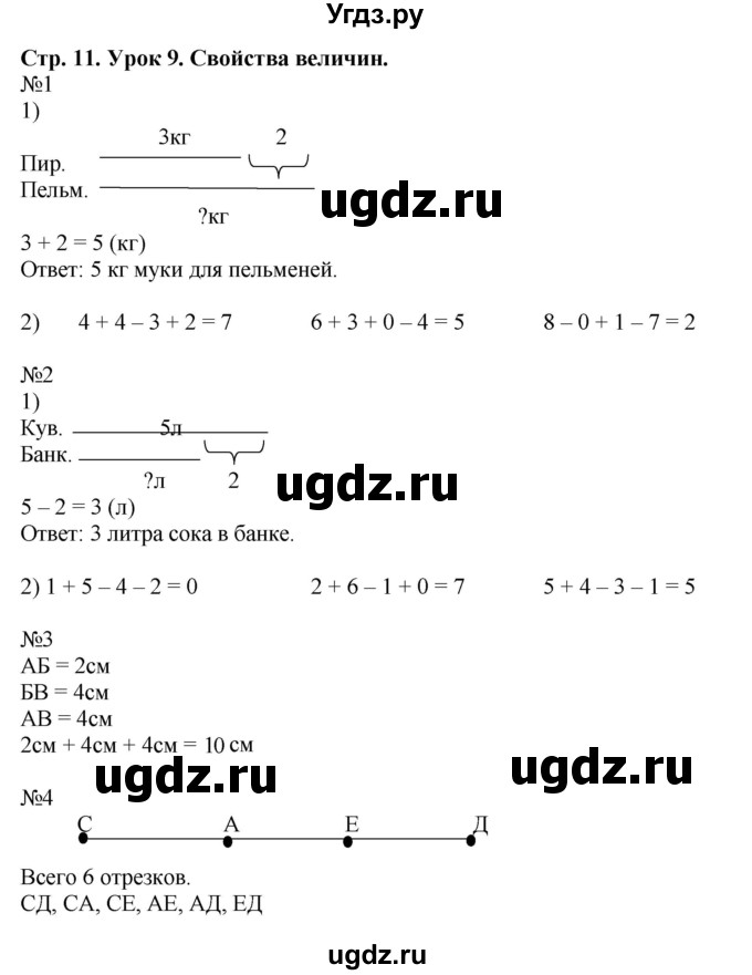 ГДЗ (Решебник 2016) по математике 1 класс (рабочая тетрадь) Петерсон Л.Г. / часть 3. страница / 11