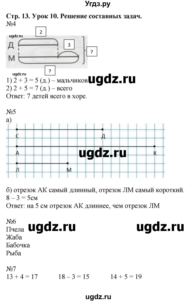 ГДЗ (Решебник 2016) по математике 1 класс (рабочая тетрадь) Петерсон Л.Г. / часть 3. страница / 13