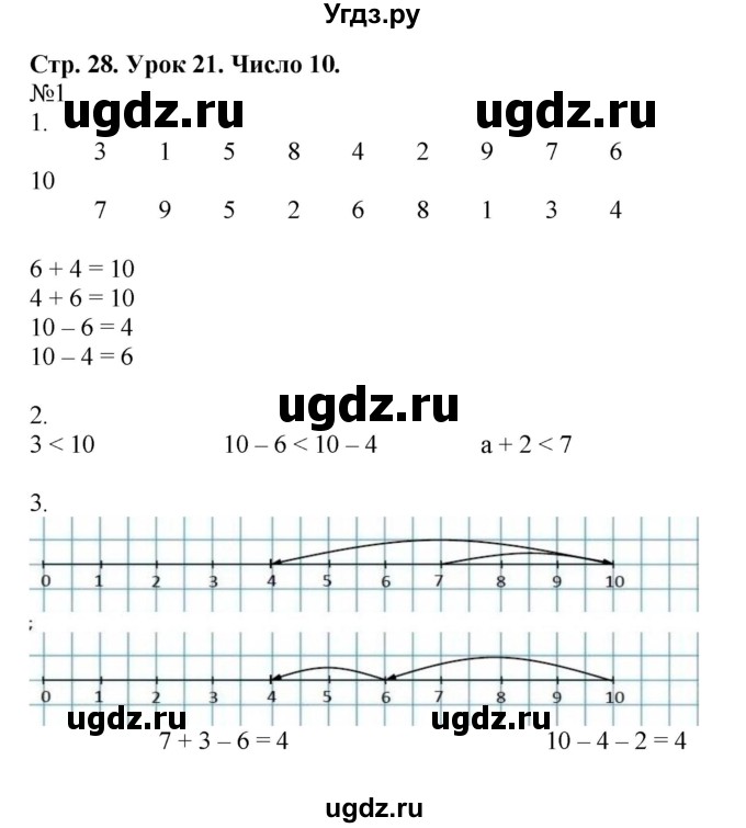 ГДЗ (Решебник 2016) по математике 1 класс (рабочая тетрадь) Петерсон Л.Г. / часть 3. страница / 28