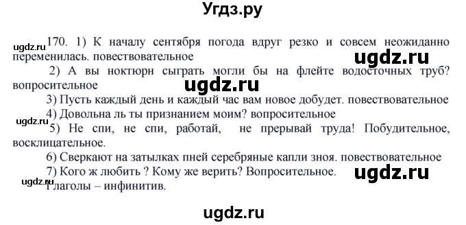 ГДЗ (Решебник к учебнику 2016) по русскому языку 8 класс Быстрова Е.А. / часть 1 / упражнение / 170