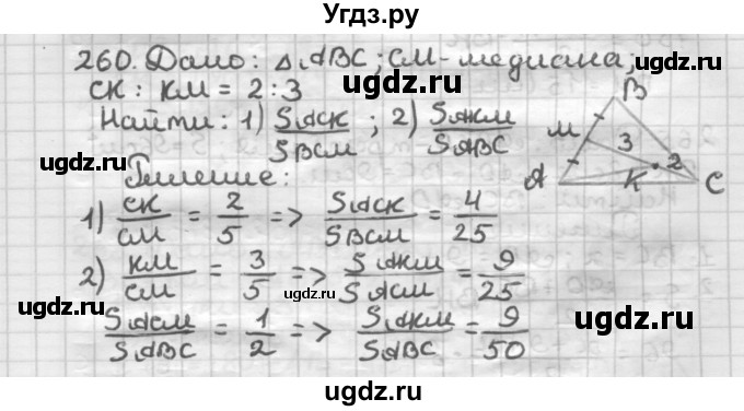 ГДЗ (Решебник) по геометрии 8 класс (дидактические материалы) Мерзляк А.Г. / вариант 2 / 260